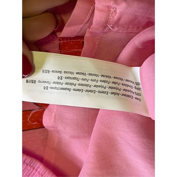 Traffic People Women's Chain Print Raglan Sleeve Tunic Top Red & Pink Size Large - Picture 4 of 5